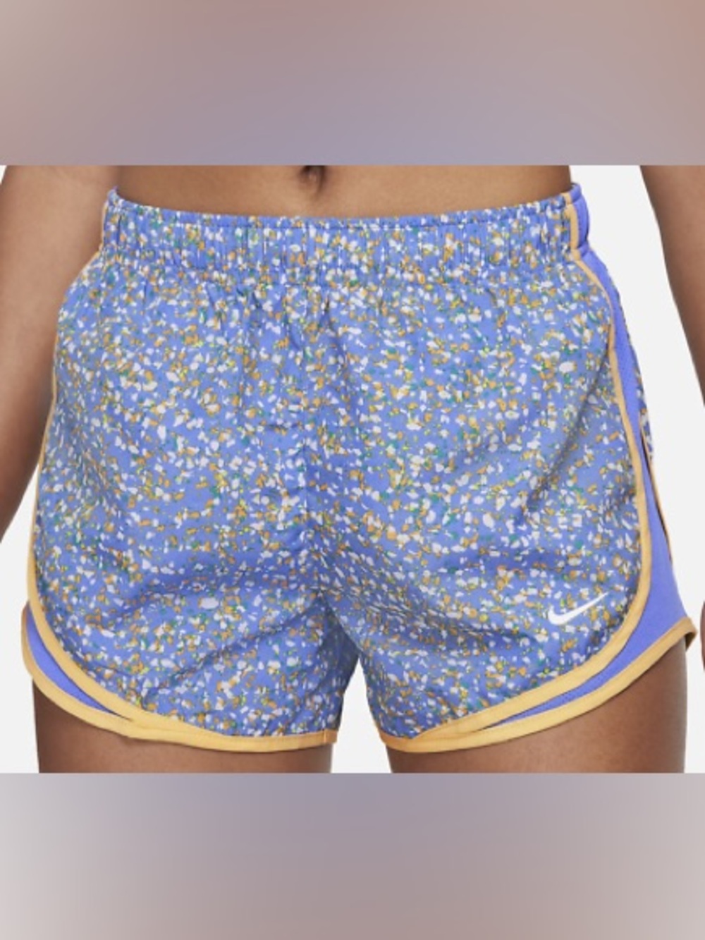 Nike Tempo Icon Clash Sapphire Blue Splatter Print Running Shorts Small NWT